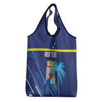 Personalized Curacao Flag Day Grocery Bag Dia di Bandera