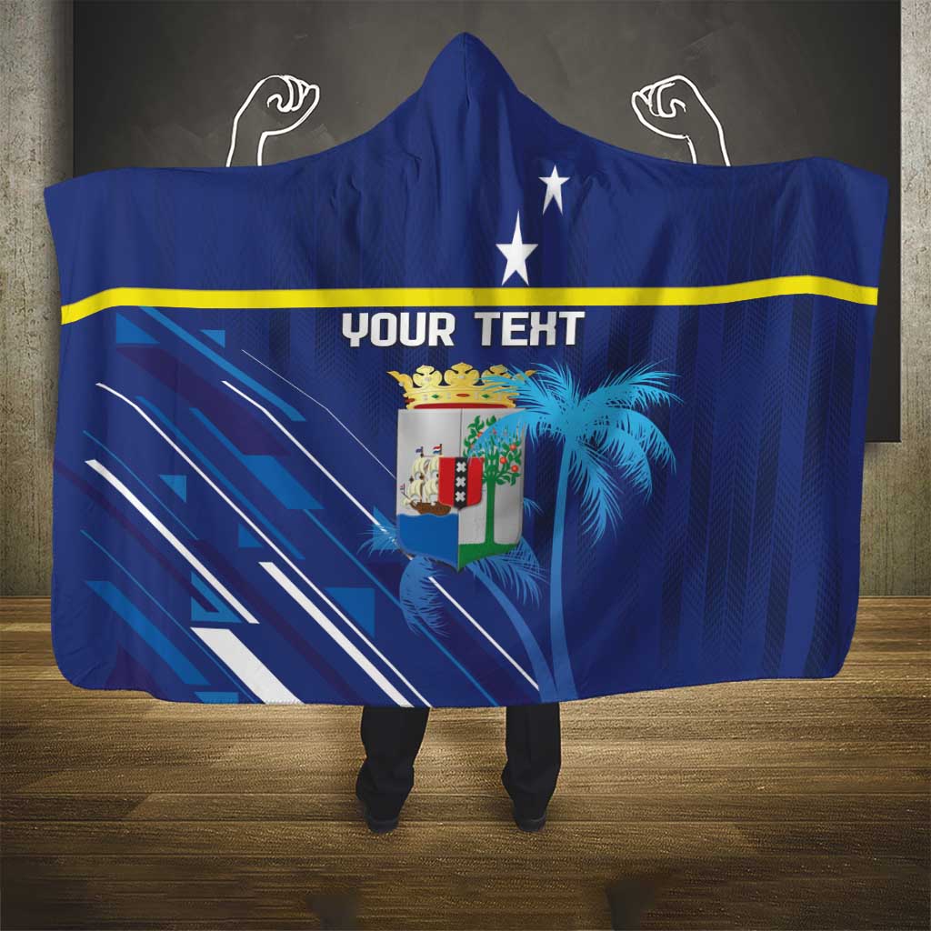 Personalized Curacao Flag Day Hooded Blanket Dia di Bandera