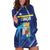 Personalized Curacao Flag Day Hoodie Dress Dia di Bandera