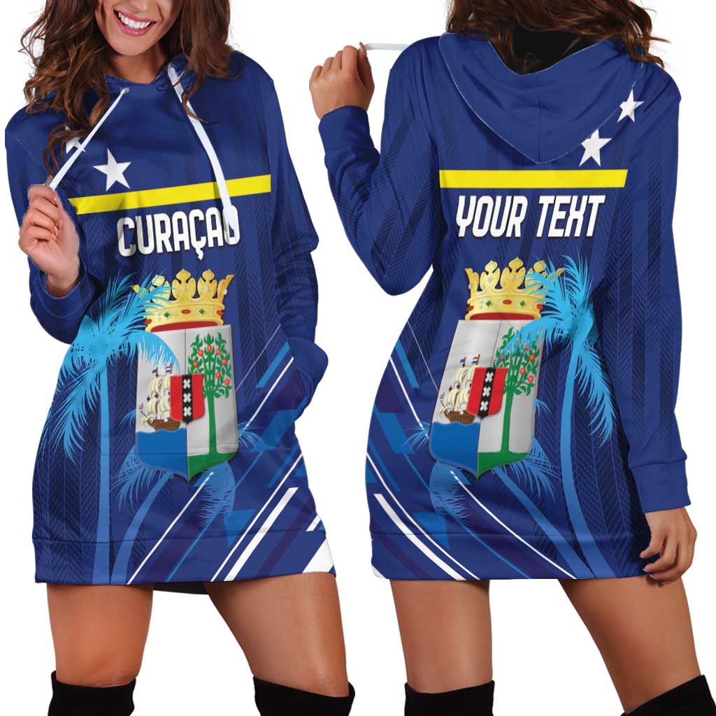 Personalized Curacao Flag Day Hoodie Dress Dia di Bandera