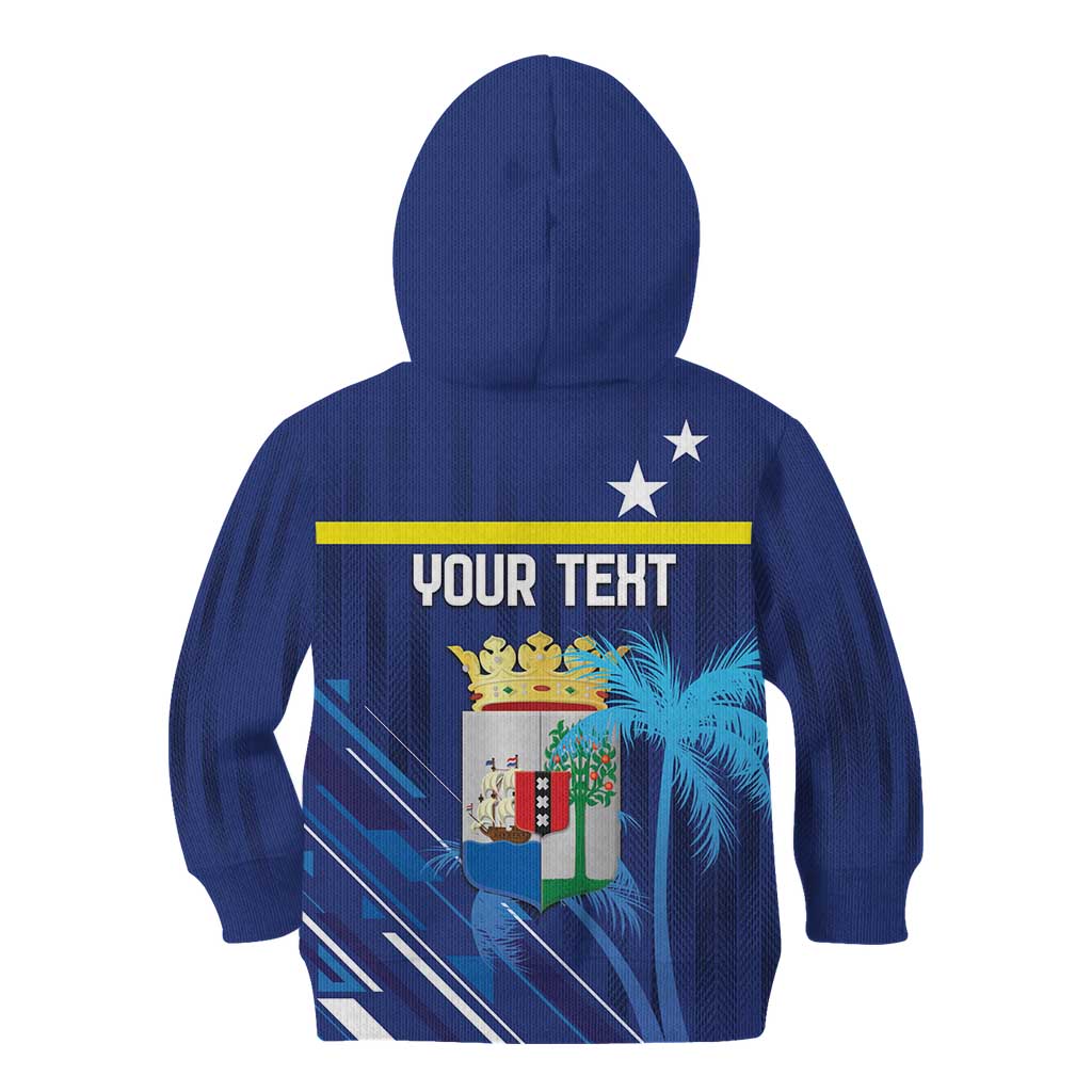 Personalized Curacao Flag Day Kid Hoodie Dia di Bandera