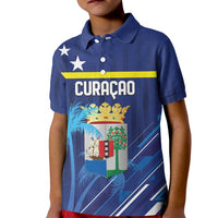 Personalized Curacao Flag Day Kid Polo Shirt Dia di Bandera