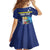 Personalized Curacao Flag Day Kid Short Sleeve Dress Dia di Bandera