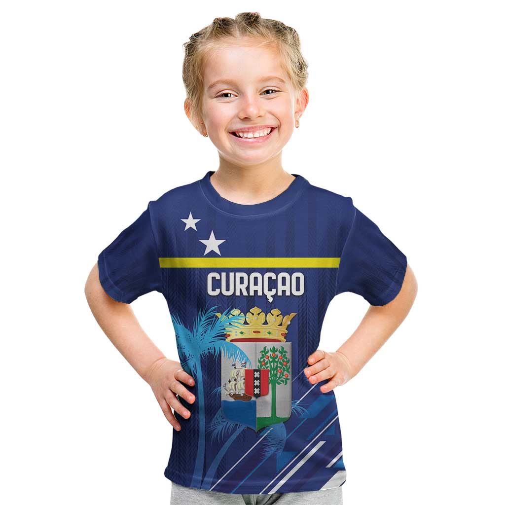 Personalized Curacao Flag Day Kid T Shirt Dia di Bandera