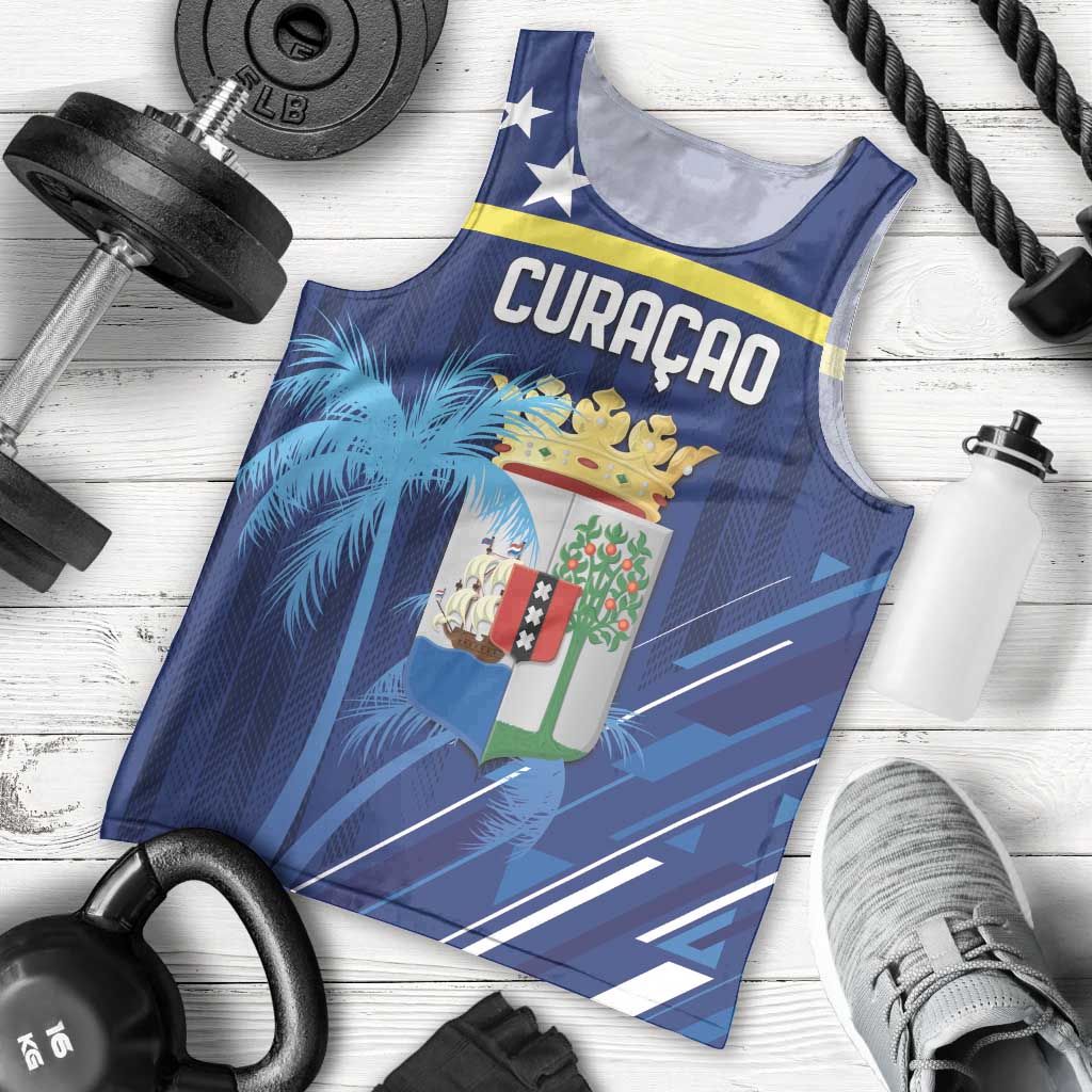Personalized Curacao Flag Day Men Tank Top Dia di Bandera