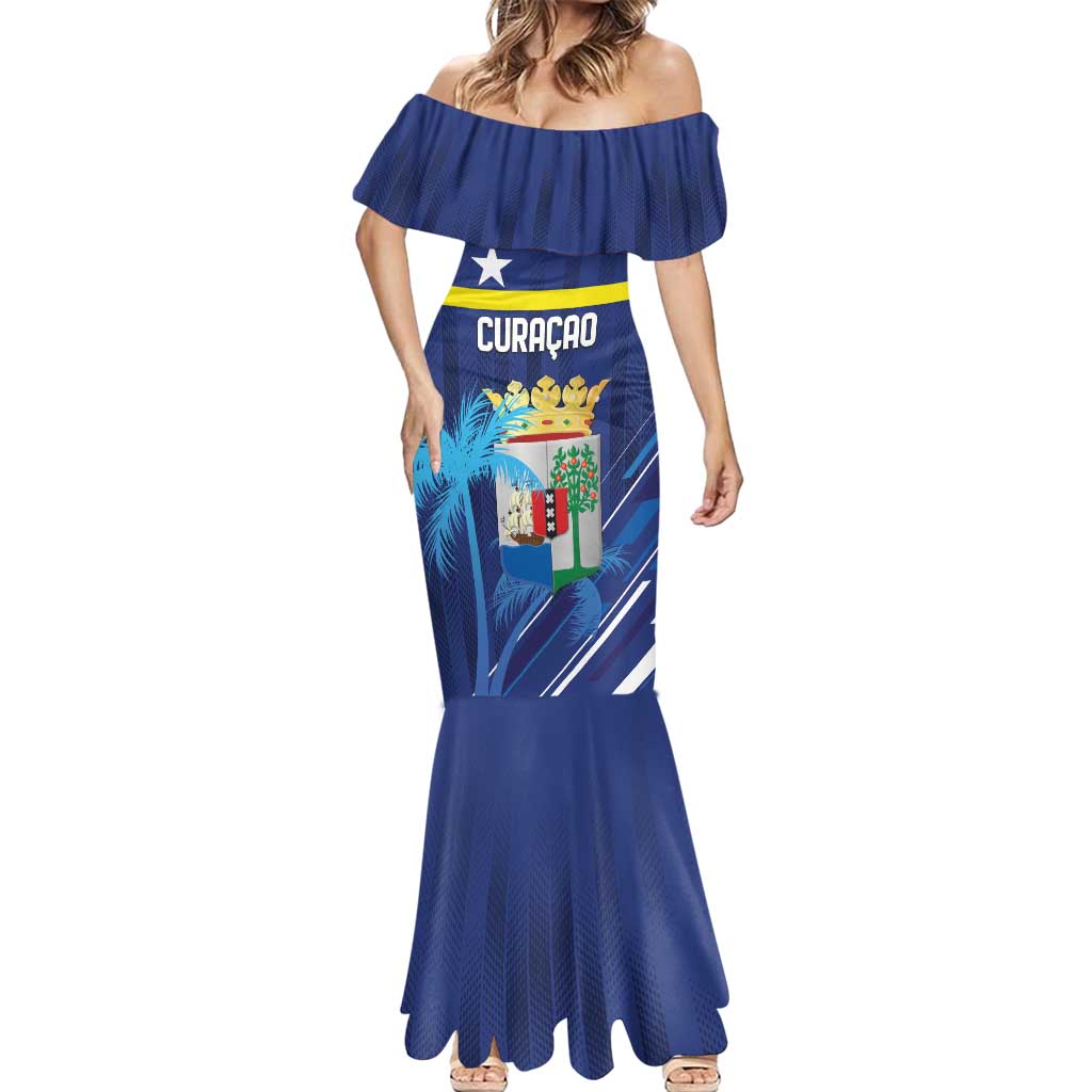 Personalized Curacao Flag Day Mermaid Dress Dia di Bandera