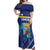 Personalized Curacao Flag Day Off Shoulder Maxi Dress Dia di Bandera