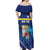 Personalized Curacao Flag Day Off Shoulder Maxi Dress Dia di Bandera