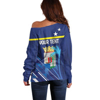 Personalized Curacao Flag Day Off Shoulder Sweater Dia di Bandera