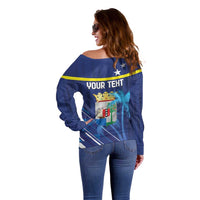 Personalized Curacao Flag Day Off Shoulder Sweater Dia di Bandera