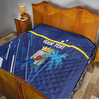 Personalized Curacao Flag Day Quilt Dia di Bandera