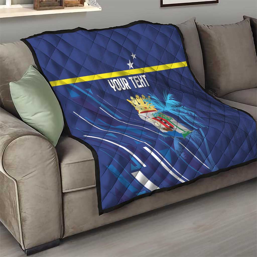 Personalized Curacao Flag Day Quilt Dia di Bandera