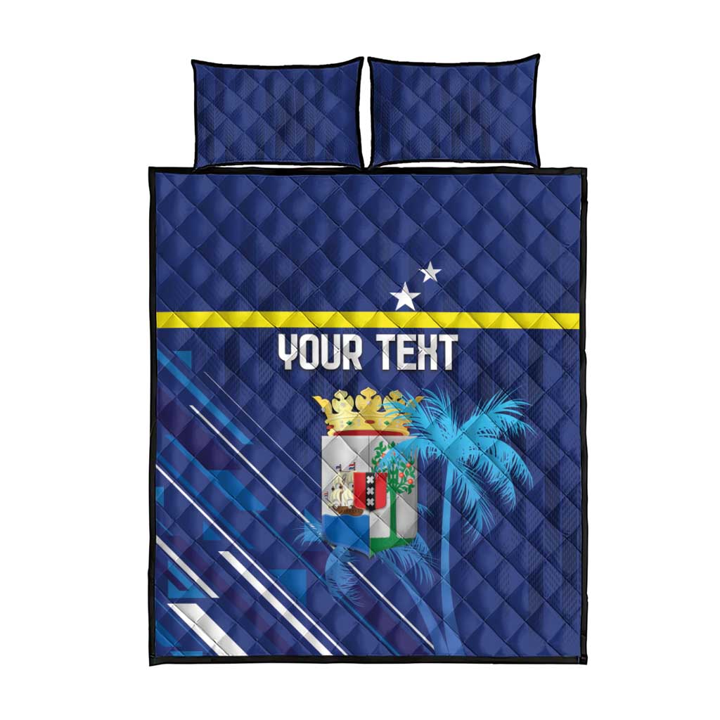 Personalized Curacao Flag Day Quilt Bed Set Dia di Bandera