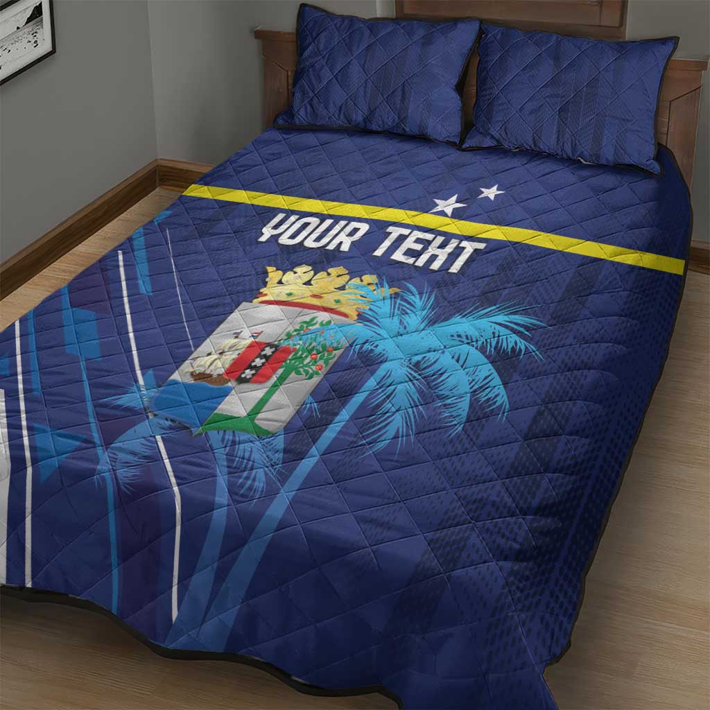 Personalized Curacao Flag Day Quilt Bed Set Dia di Bandera
