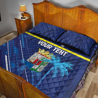 Personalized Curacao Flag Day Quilt Bed Set Dia di Bandera