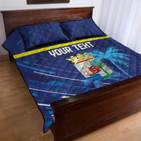 Personalized Curacao Flag Day Quilt Bed Set Dia di Bandera