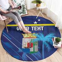 Personalized Curacao Flag Day Round Carpet Dia di Bandera