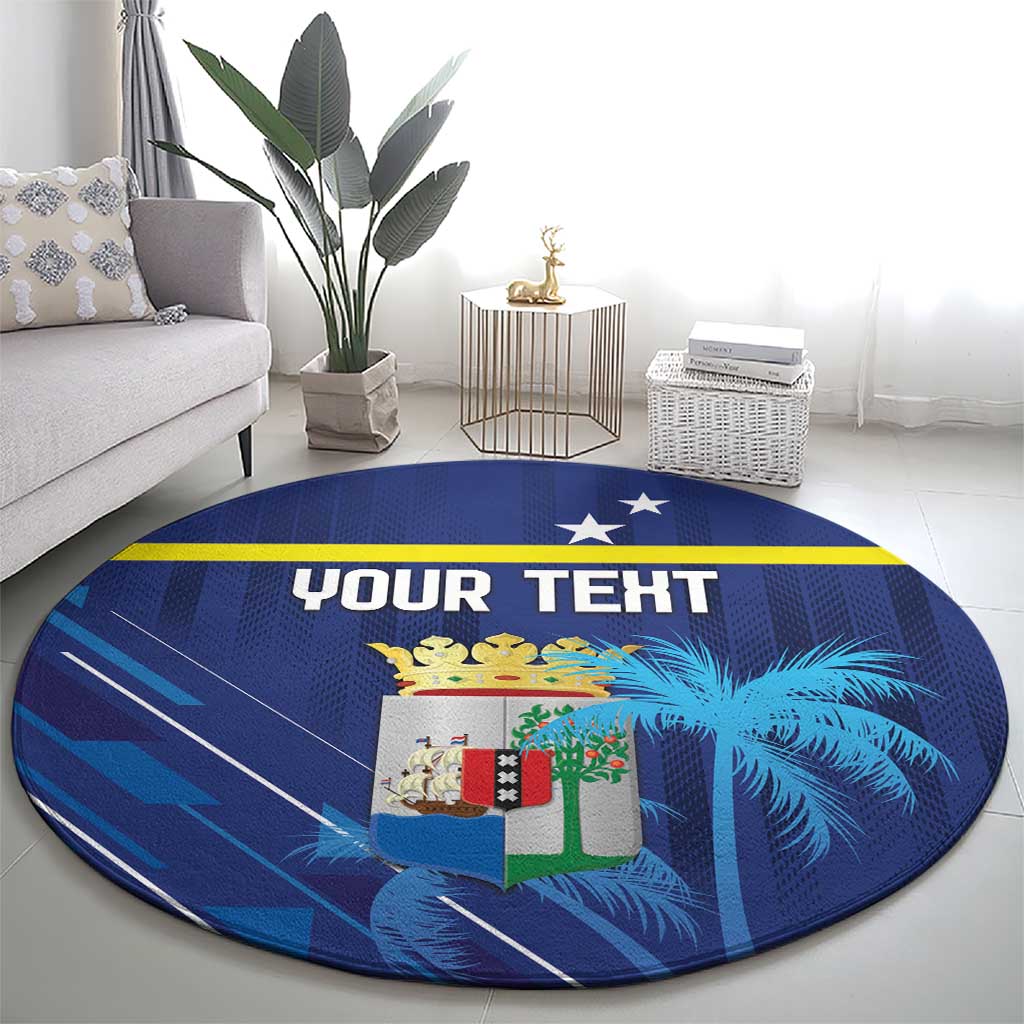 Personalized Curacao Flag Day Round Carpet Dia di Bandera