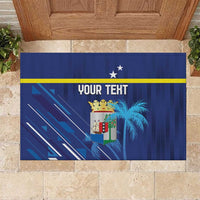 Personalized Curacao Flag Day Rubber Doormat Dia di Bandera