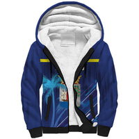 Personalized Curacao Flag Day Sherpa Hoodie Dia di Bandera
