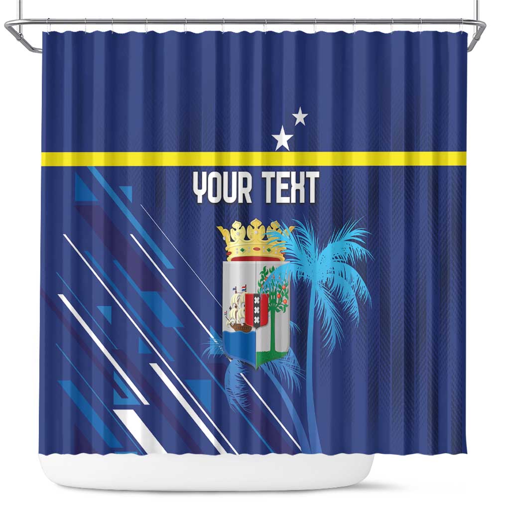 Personalized Curacao Flag Day Shower Curtain Dia di Bandera