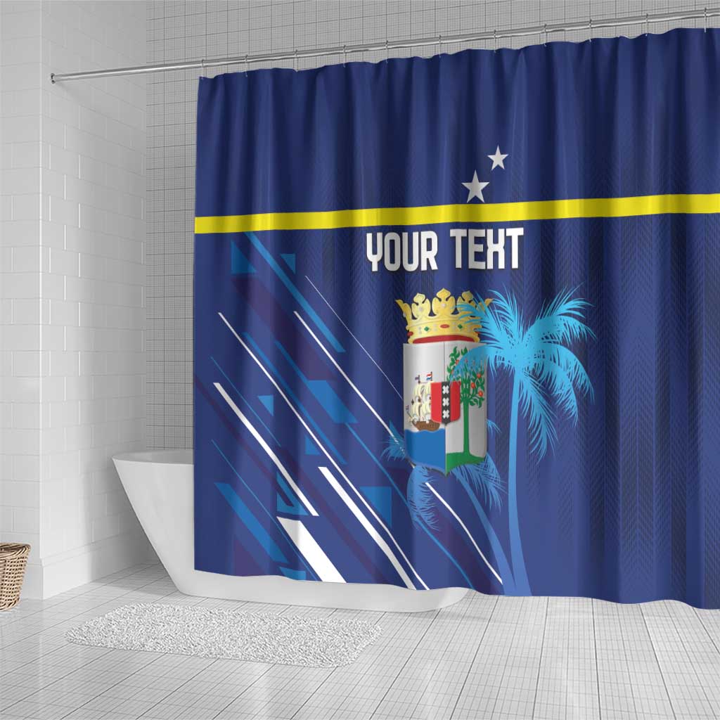 Personalized Curacao Flag Day Shower Curtain Dia di Bandera