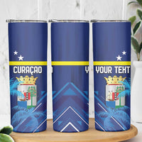 Personalized Curacao Flag Day Skinny Tumbler Dia di Bandera