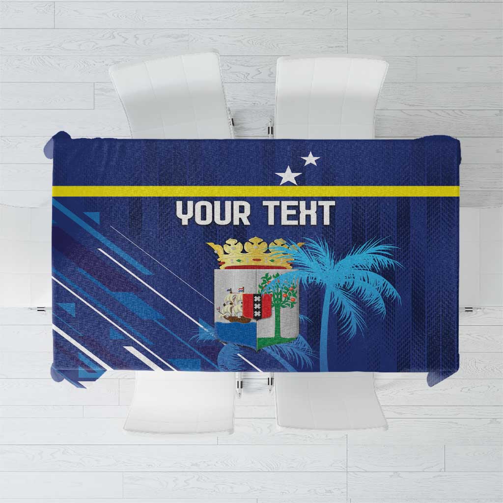 Personalized Curacao Flag Day Tablecloth Dia di Bandera