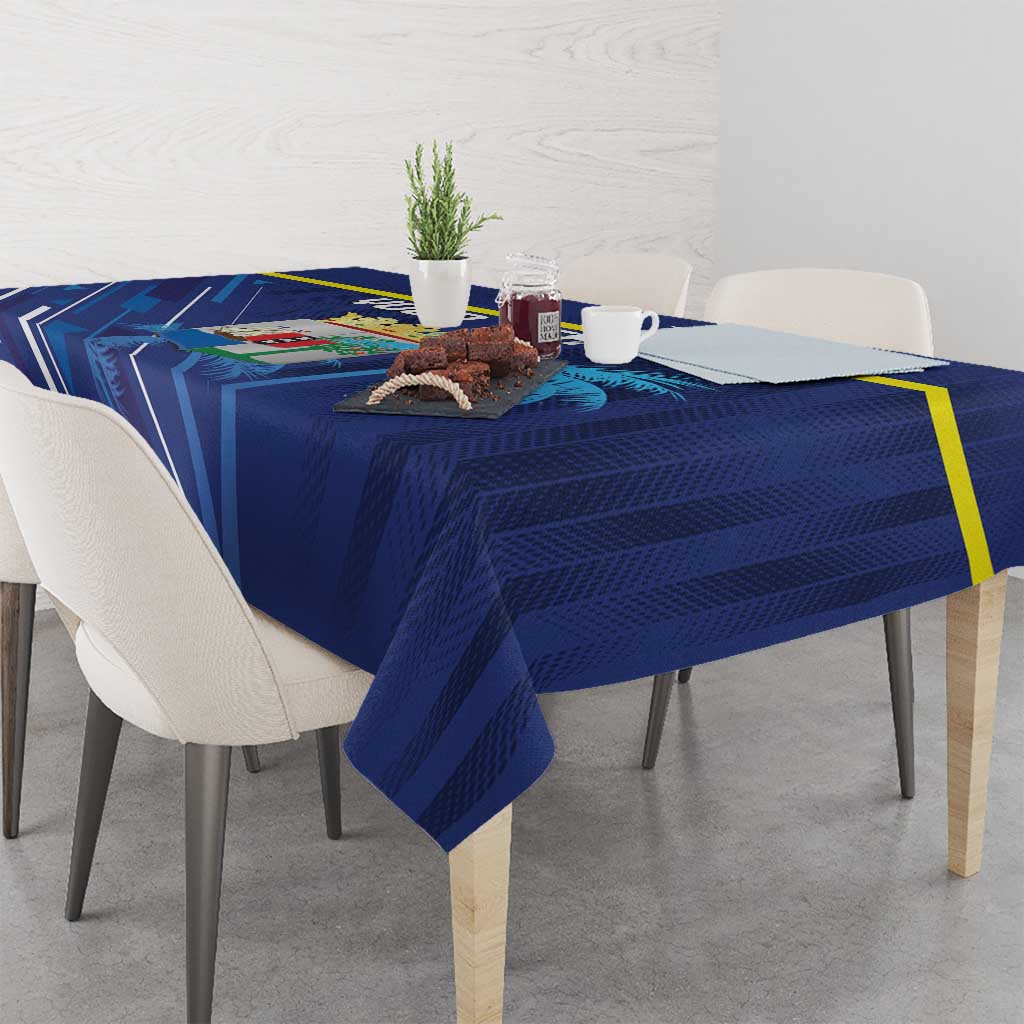 Personalized Curacao Flag Day Tablecloth Dia di Bandera