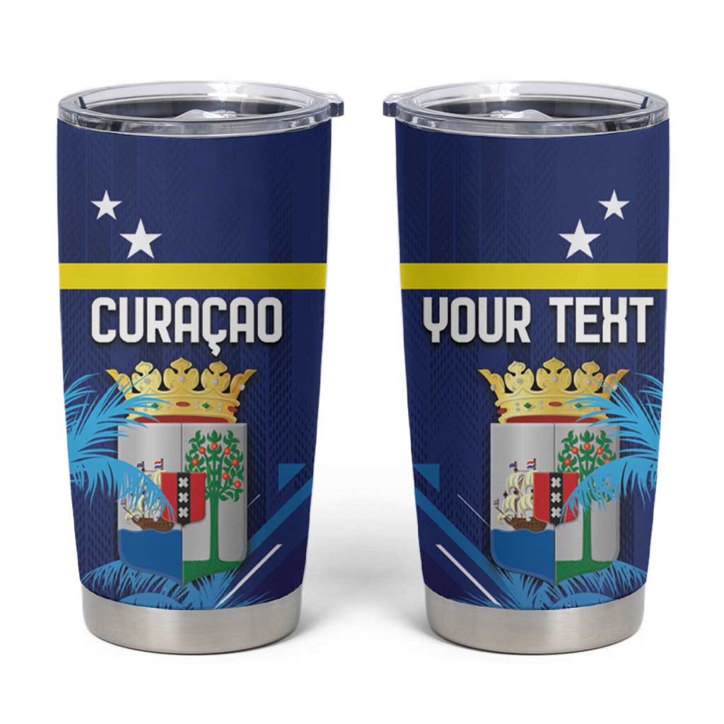 Personalized Curacao Flag Day Tumbler Cup Dia di Bandera