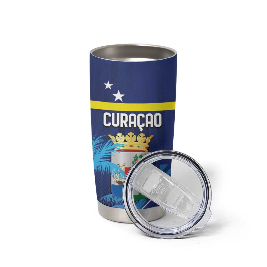 Personalized Curacao Flag Day Tumbler Cup Dia di Bandera
