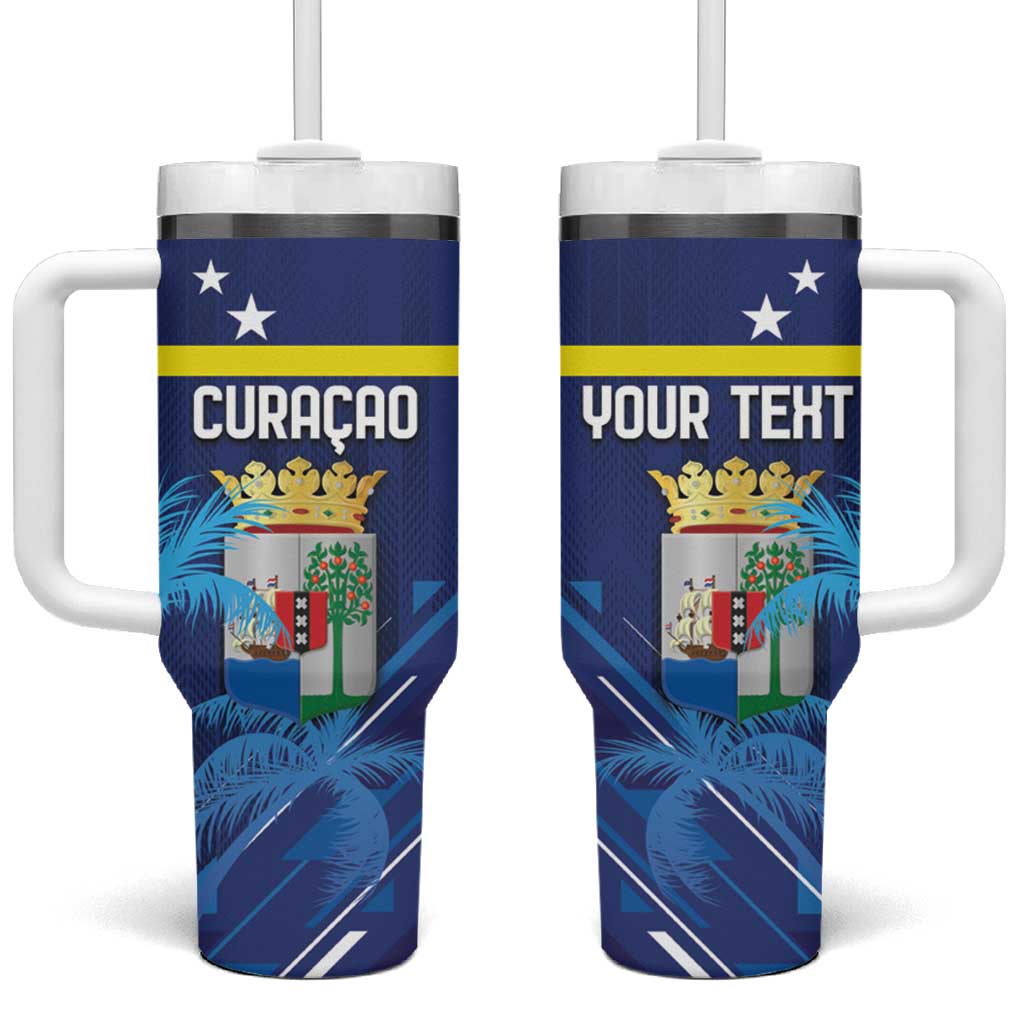 Personalized Curacao Flag Day Tumbler With Handle Dia di Bandera
