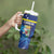 Personalized Curacao Flag Day Tumbler With Handle Dia di Bandera