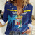 Personalized Curacao Flag Day Women Casual Shirt Dia di Bandera
