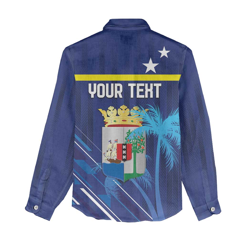 Personalized Curacao Flag Day Women Casual Shirt Dia di Bandera
