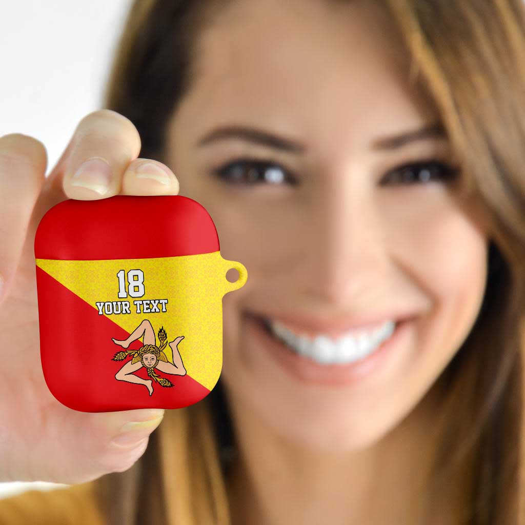 Custom Sicilia Football AirPods Case Naziunali Siciliana - Wonder Print Shop