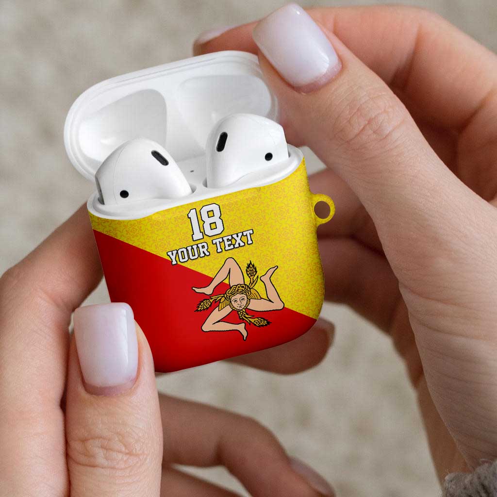 Custom Sicilia Football AirPods Case Naziunali Siciliana - Wonder Print Shop
