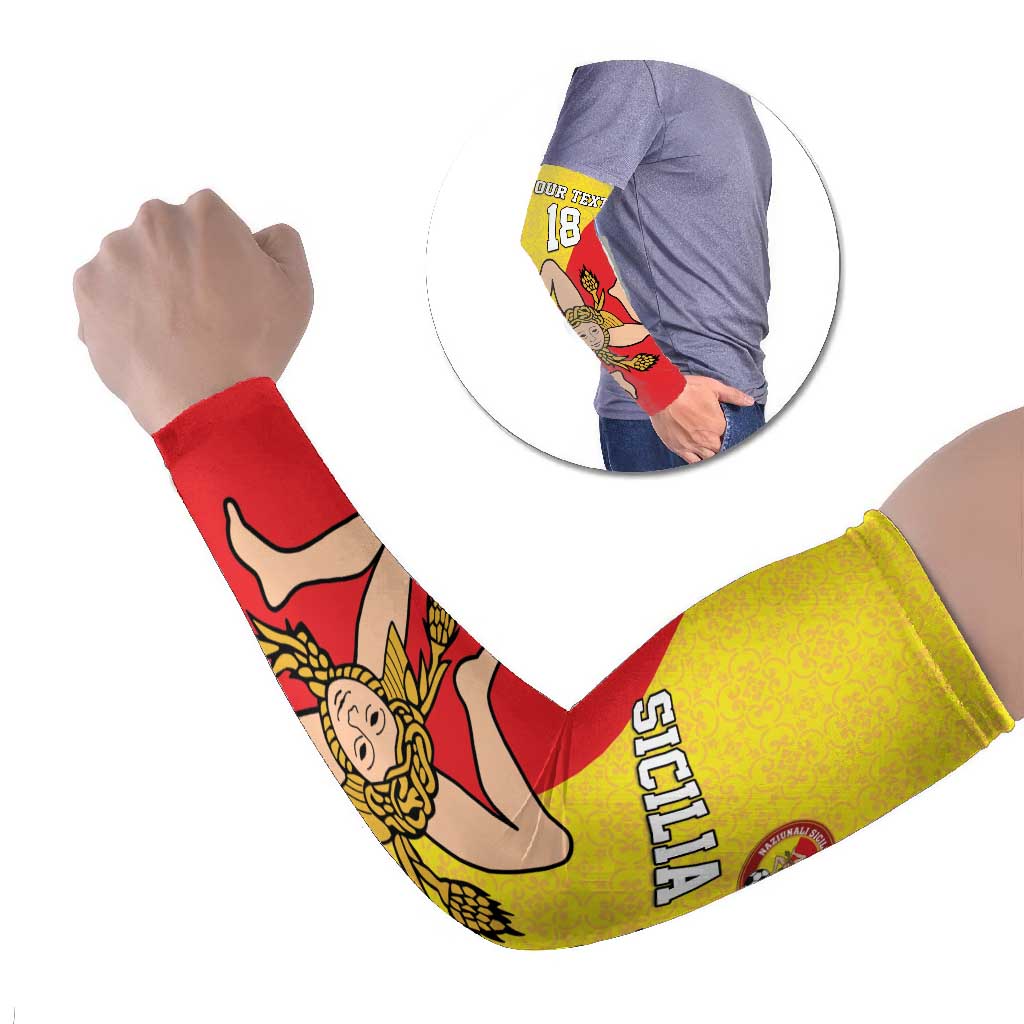 Custom Sicilia Football Arm Sleeves Naziunali Siciliana - Wonder Print Shop