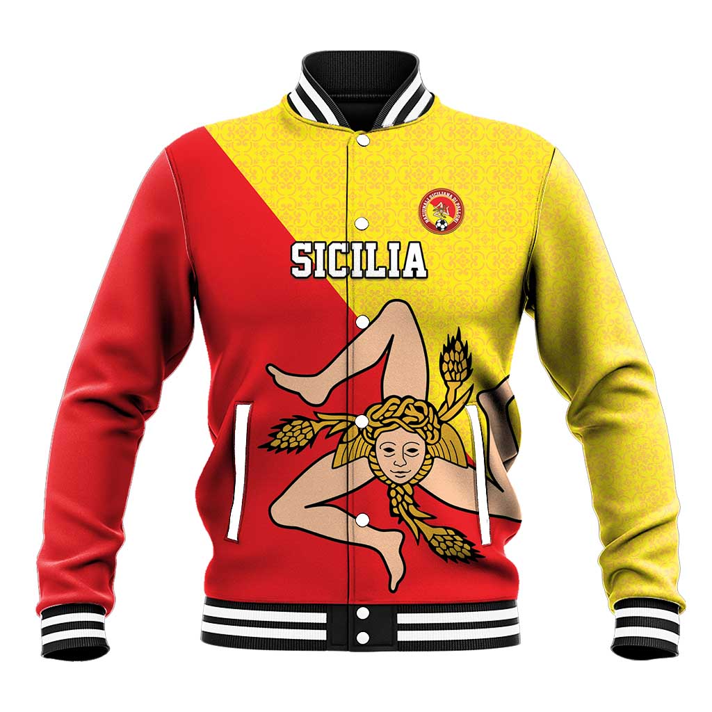Custom Sicilia Football Baseball Jacket Naziunali Siciliana - Wonder Print Shop