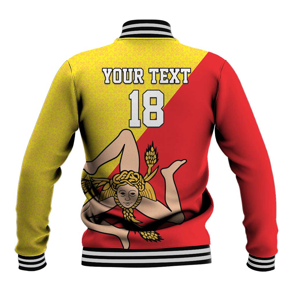 Custom Sicilia Football Baseball Jacket Naziunali Siciliana - Wonder Print Shop