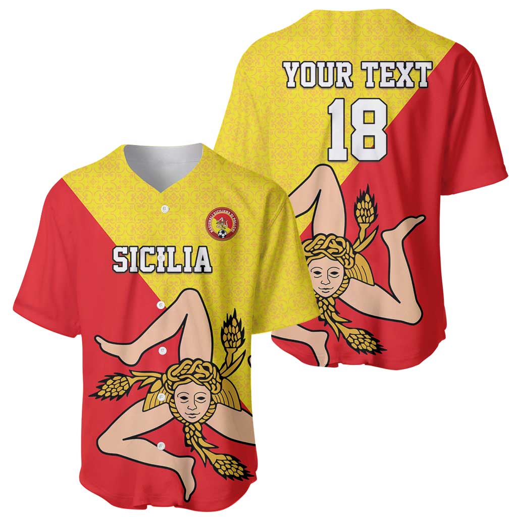 Custom Sicilia Football Baseball Jersey Naziunali Siciliana - Wonder Print Shop