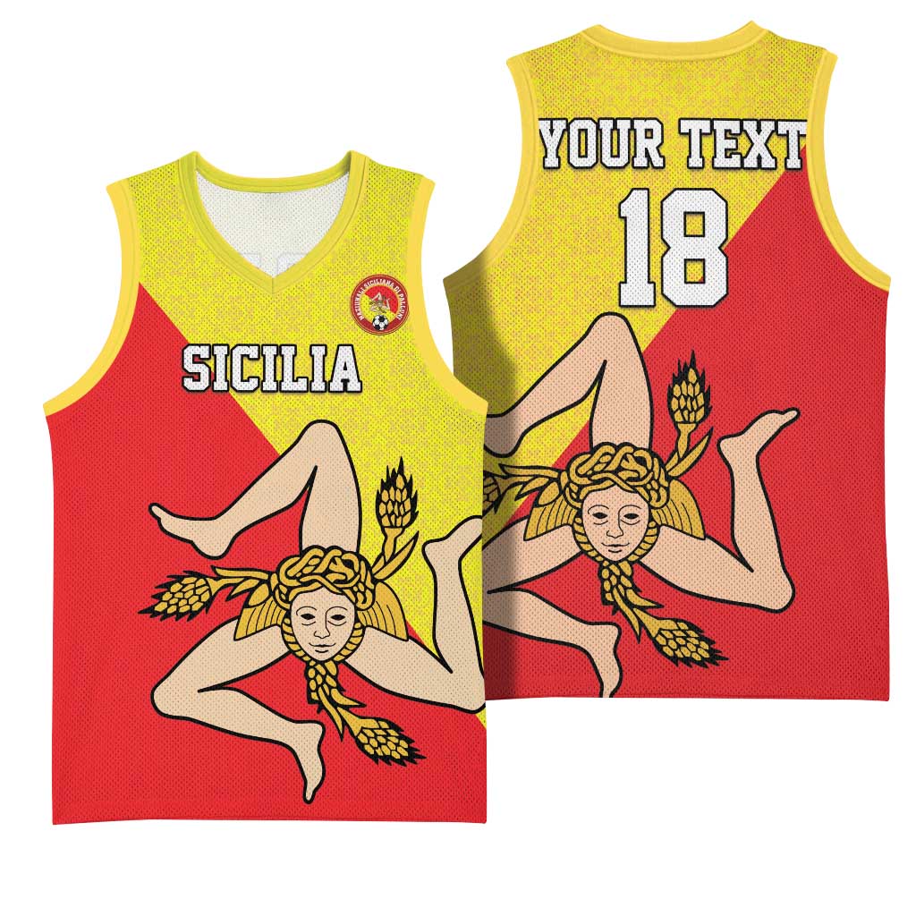 Custom Sicilia Football Basketball Jersey Naziunali Siciliana - Wonder Print Shop