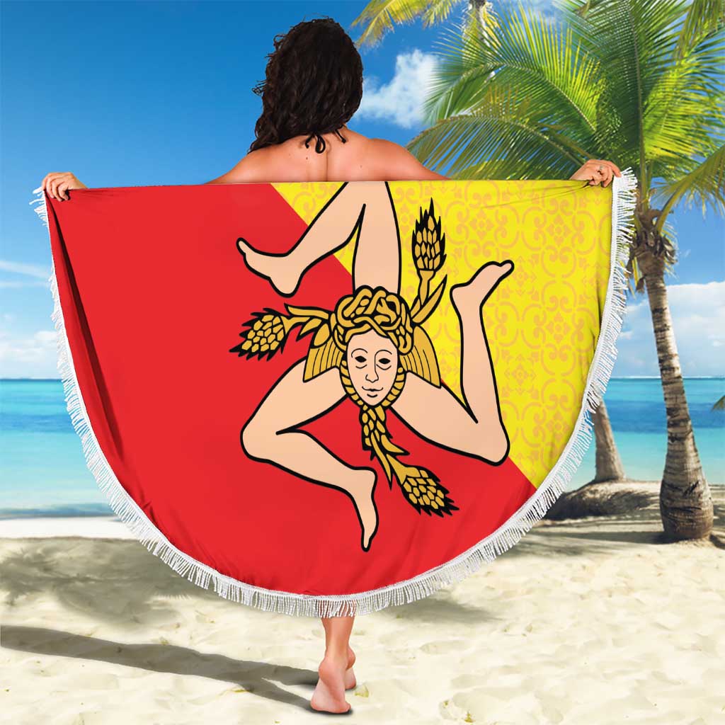 Custom Sicilia Football Beach Blanket Naziunali Siciliana - Wonder Print Shop