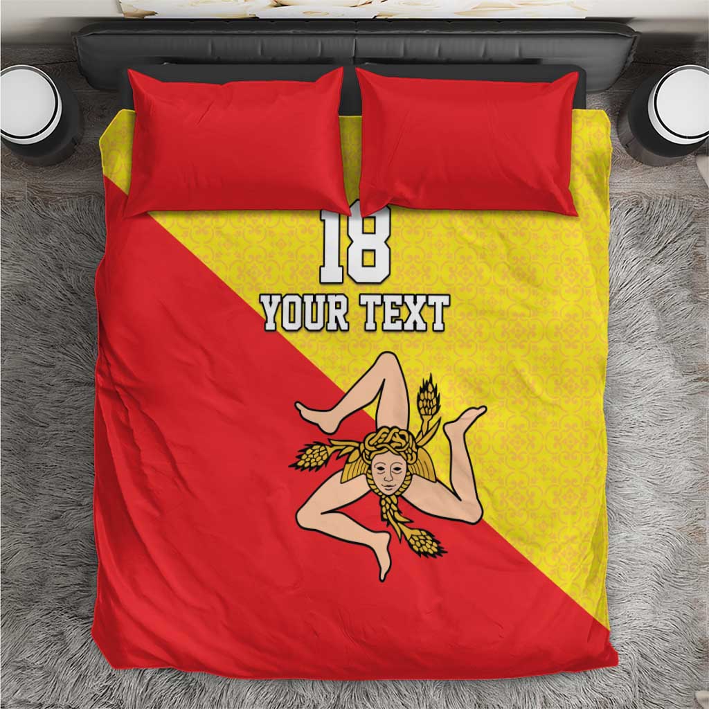 Custom Sicilia Football Bedding Set Naziunali Siciliana - Wonder Print Shop