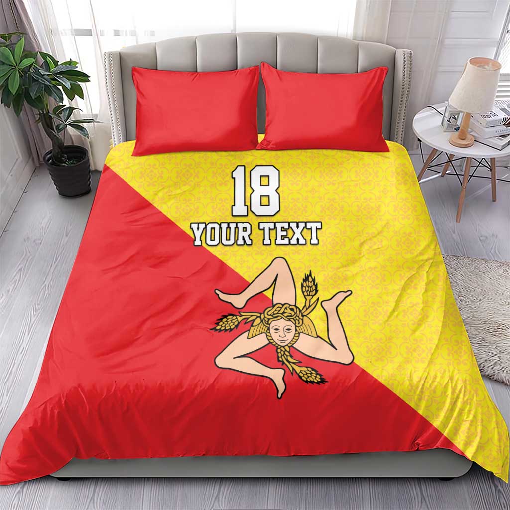 Custom Sicilia Football Bedding Set Naziunali Siciliana - Wonder Print Shop