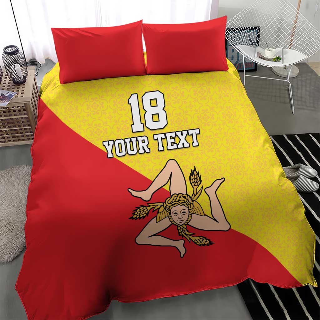 Custom Sicilia Football Bedding Set Naziunali Siciliana - Wonder Print Shop