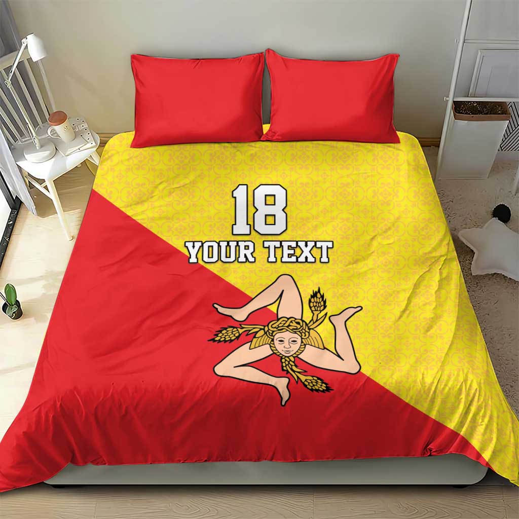 Custom Sicilia Football Bedding Set Naziunali Siciliana - Wonder Print Shop