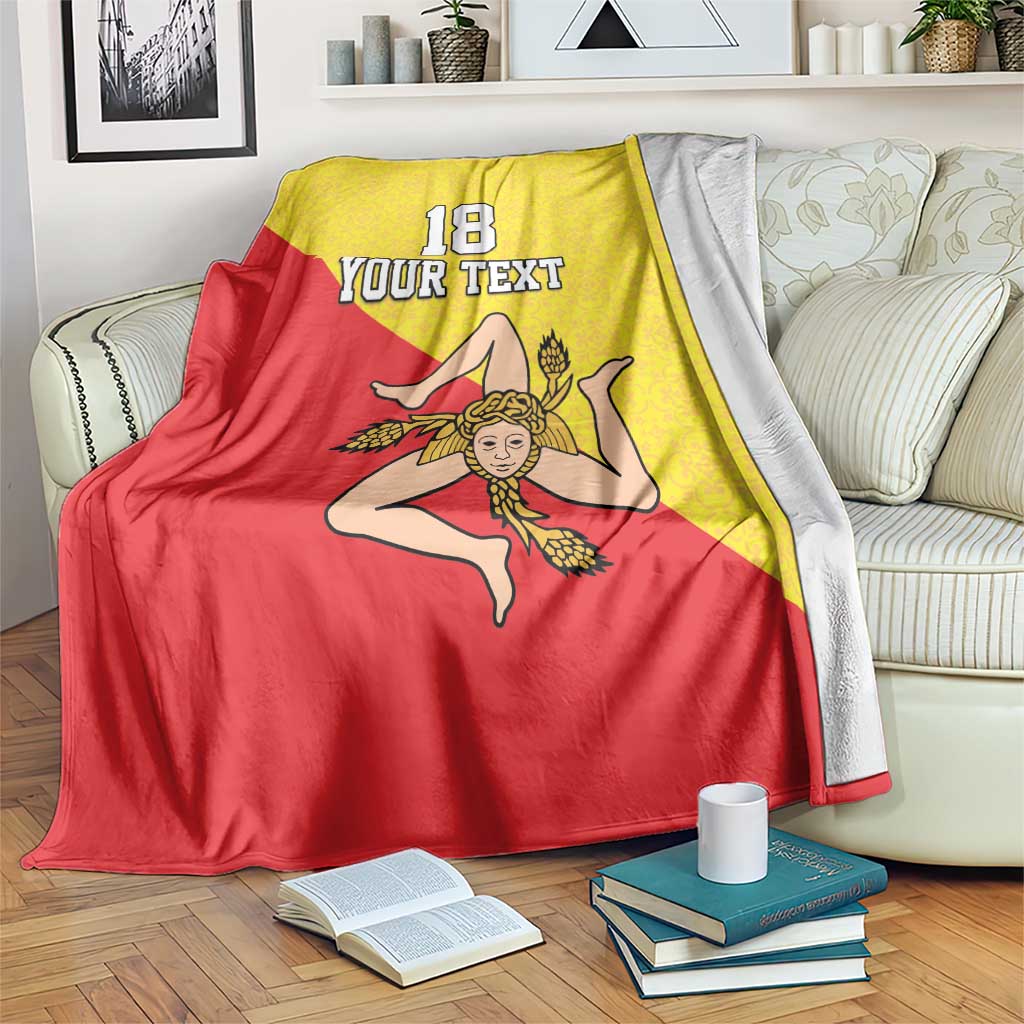 Custom Sicilia Football Blanket Naziunali Siciliana - Wonder Print Shop
