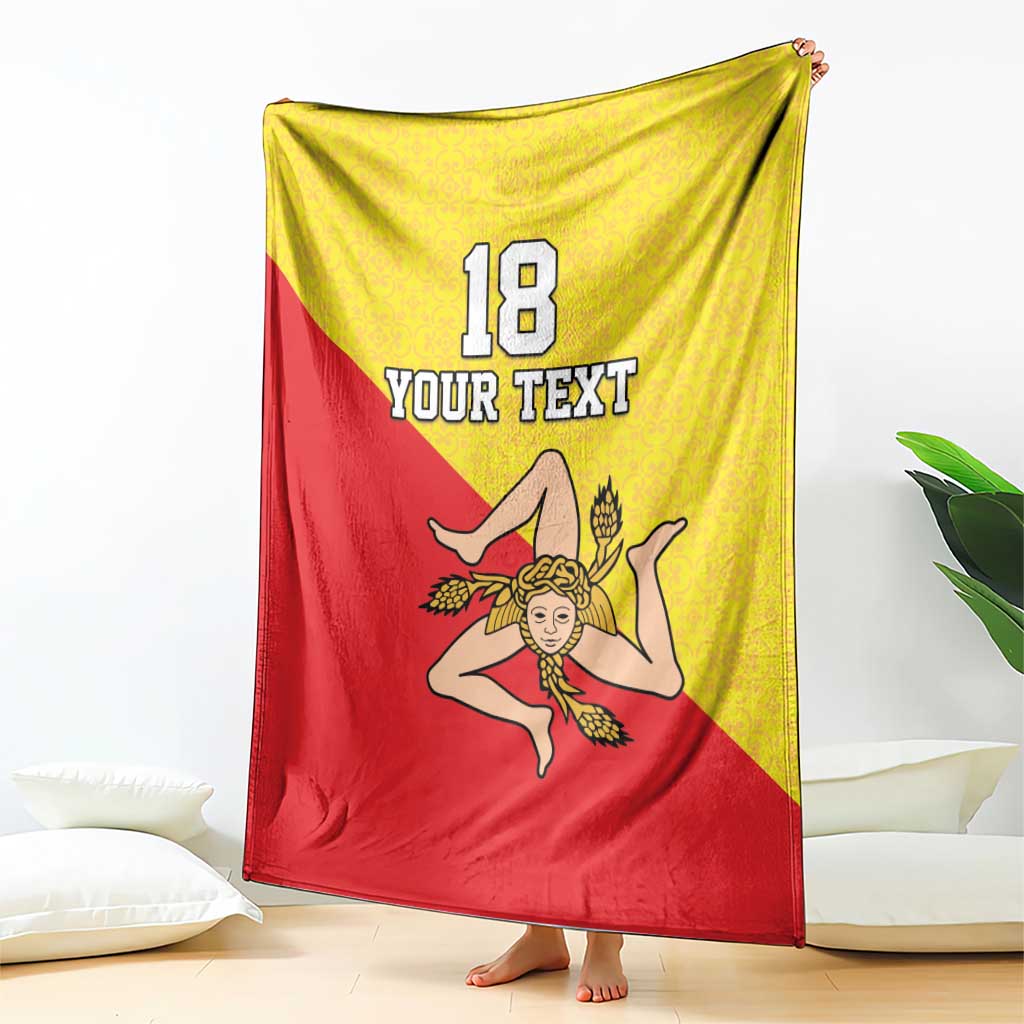 Custom Sicilia Football Blanket Naziunali Siciliana - Wonder Print Shop