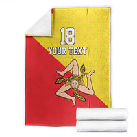 Custom Sicilia Football Blanket Naziunali Siciliana - Wonder Print Shop